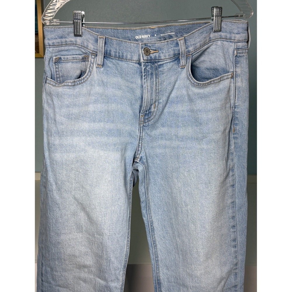 Old Navy 8 Wow Boyfriend Jeans Women Light Blue Excellent Mid-Rise Relaxed Fit - Picture 4 of 8